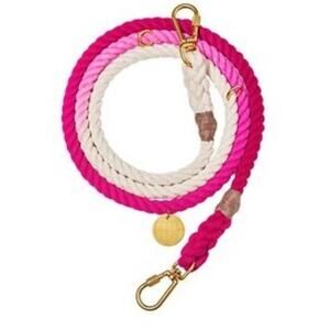 FOUND MY ANIMAL Hand-dyed PINK WHITE Ombre Rope Leash 7 Feet Medium Sealed NWT